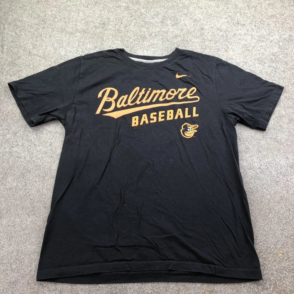 Baltimore Orioles Shirt Mens Large Black MLB Baseball Nike Team Graphic Tee